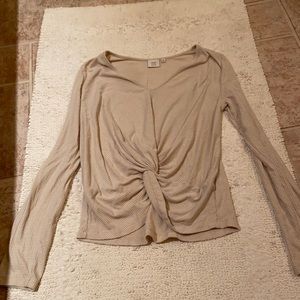 Boutique Long Sleeve Shirt with Stripes and Knot